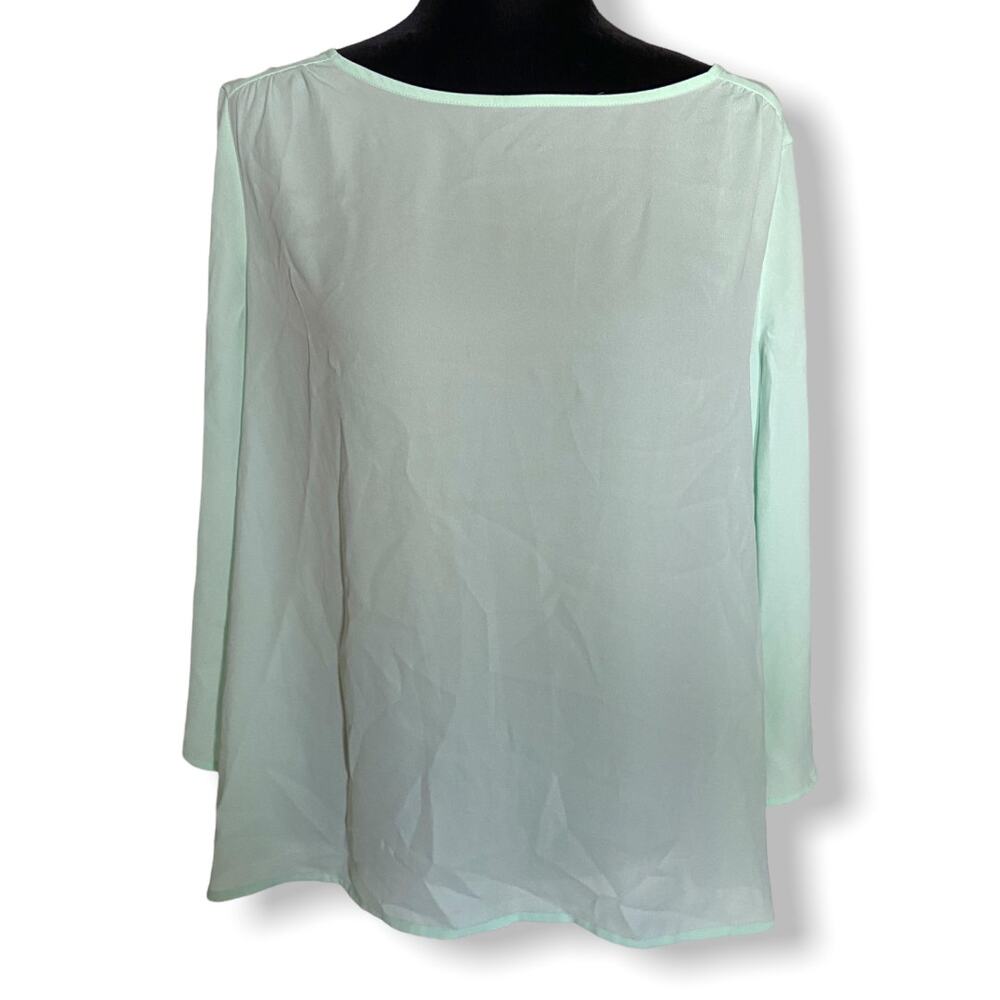 The Limited‎ Womens Blouse Size XL Mint Green Sheer 3/4 Sleeves NEW